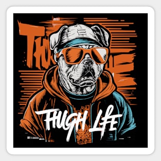 Thug Life Dog Design in Bold Colors Magnet